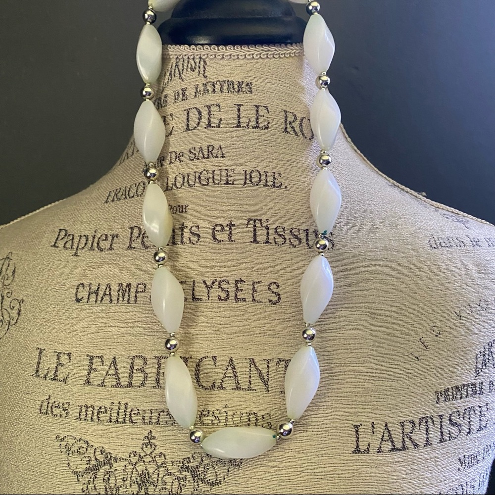 Vintage abstract egg shape beaded Necklace